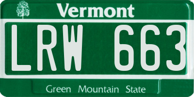 VT license plate LRW663