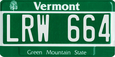 VT license plate LRW664