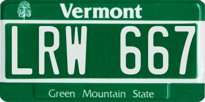 VT license plate LRW667