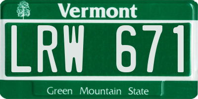 VT license plate LRW671