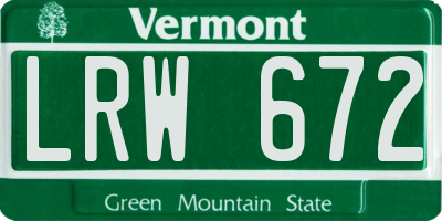 VT license plate LRW672