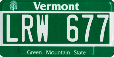VT license plate LRW677