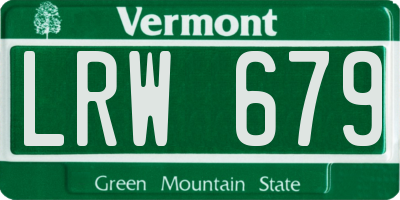 VT license plate LRW679