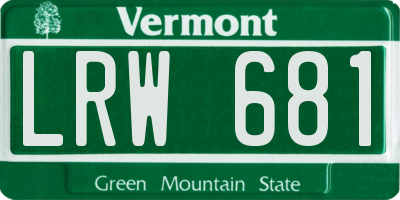 VT license plate LRW681