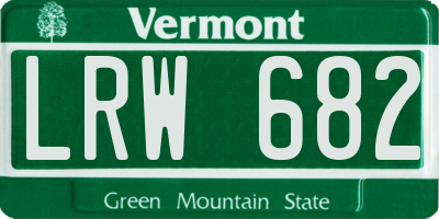 VT license plate LRW682
