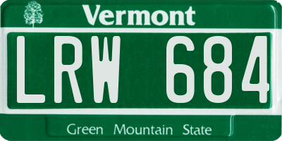 VT license plate LRW684