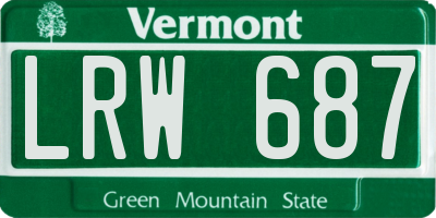 VT license plate LRW687