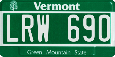 VT license plate LRW690