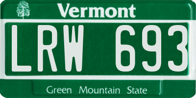 VT license plate LRW693