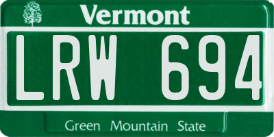 VT license plate LRW694
