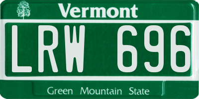 VT license plate LRW696