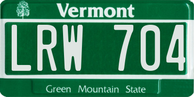 VT license plate LRW704