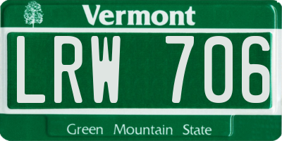 VT license plate LRW706