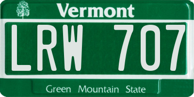 VT license plate LRW707