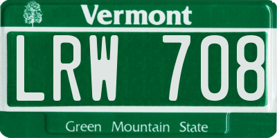 VT license plate LRW708