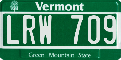 VT license plate LRW709