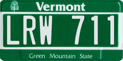 VT license plate LRW711