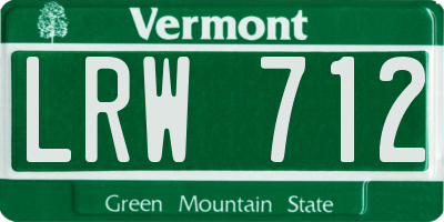 VT license plate LRW712