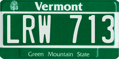 VT license plate LRW713