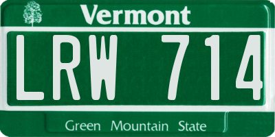 VT license plate LRW714