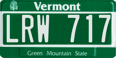 VT license plate LRW717