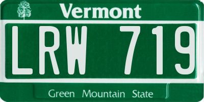 VT license plate LRW719