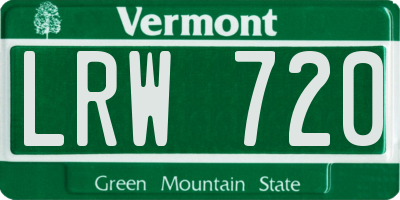 VT license plate LRW720