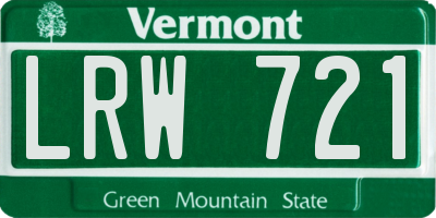 VT license plate LRW721