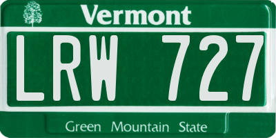 VT license plate LRW727