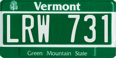 VT license plate LRW731