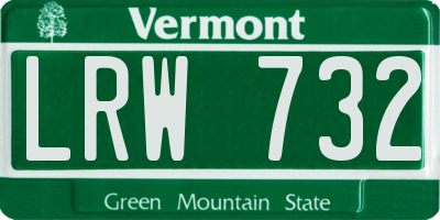 VT license plate LRW732