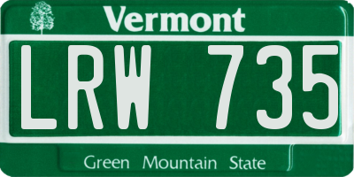 VT license plate LRW735