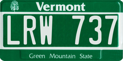 VT license plate LRW737