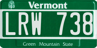 VT license plate LRW738