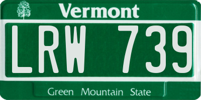 VT license plate LRW739