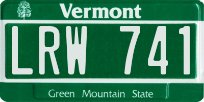 VT license plate LRW741