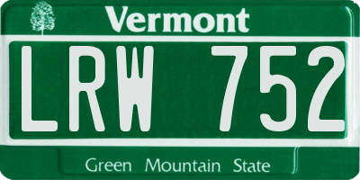 VT license plate LRW752