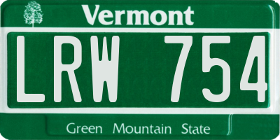VT license plate LRW754