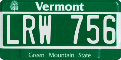 VT license plate LRW756