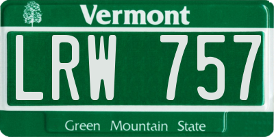 VT license plate LRW757