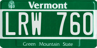 VT license plate LRW760