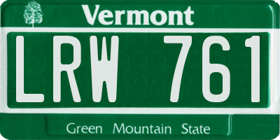 VT license plate LRW761