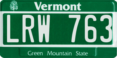 VT license plate LRW763