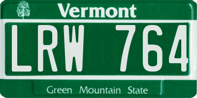 VT license plate LRW764