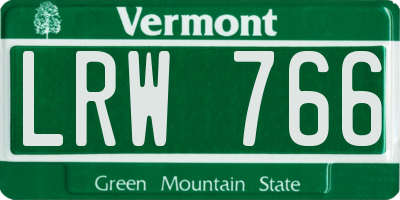 VT license plate LRW766