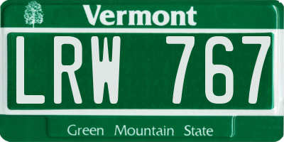 VT license plate LRW767