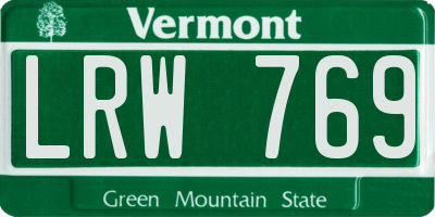 VT license plate LRW769