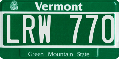 VT license plate LRW770