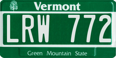 VT license plate LRW772