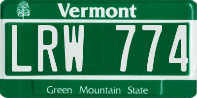 VT license plate LRW774